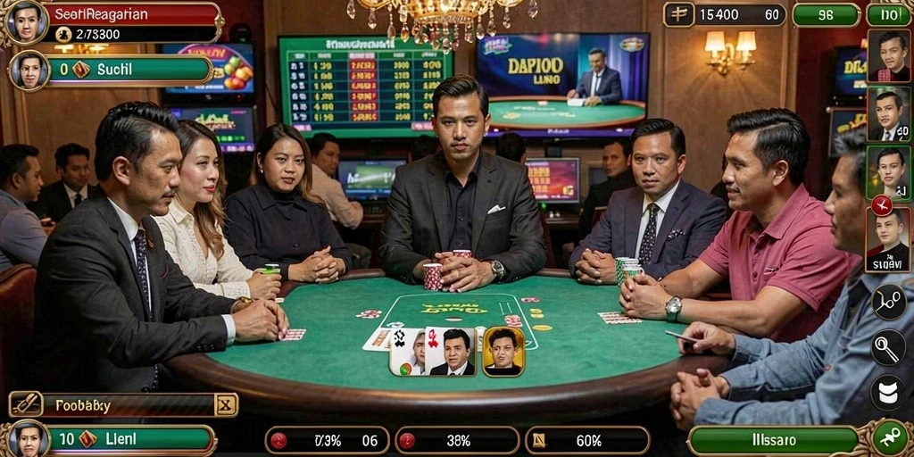 Screenshot pengguna yang sedang menikmati permainan live casino.